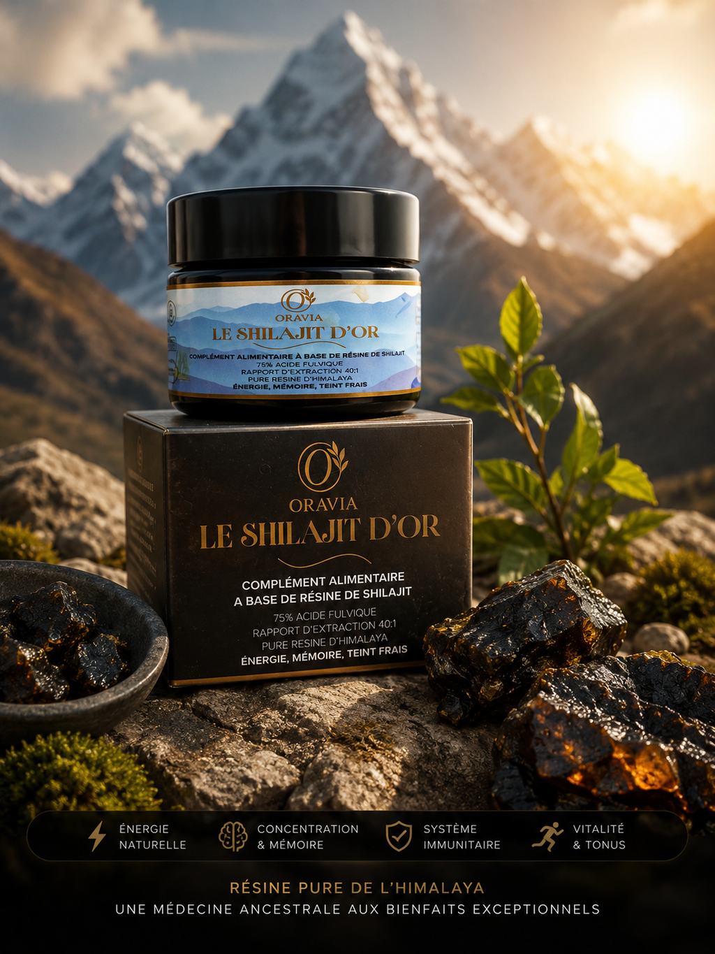 Shilajit d’Or ORAVIA – Résine pure d’Himalaya 50g Impero Inspiration