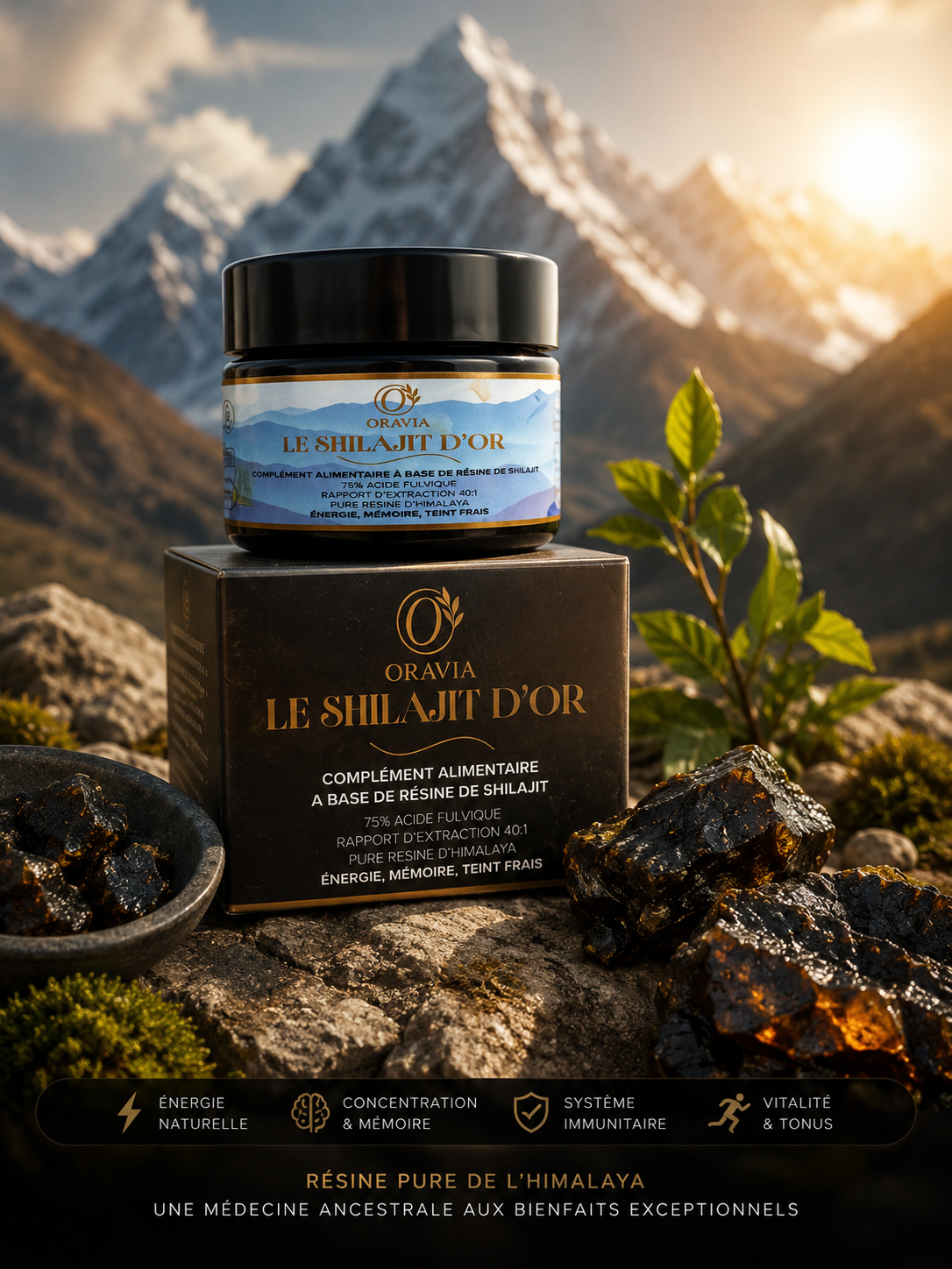 Shilajit d’Or ORAVIA – Résine pure d’Himalaya 50g Impero Inspiration